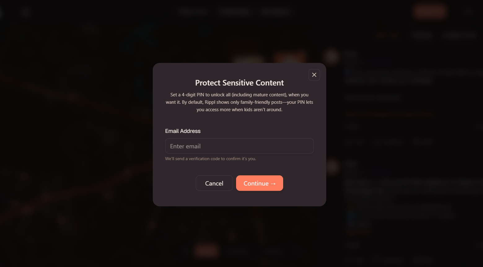 PIN Setup and Reset Flow - Desktop View